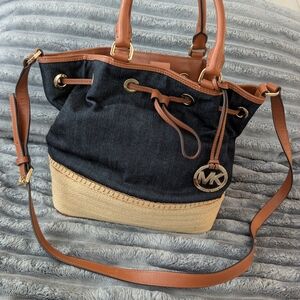 Michael Kors 'Marina' Denim Espadrille LG Shoulder Tote